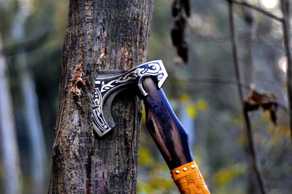 Smith Custom Forged Carbon Steel Viking Axe With Ash Wood Shaft